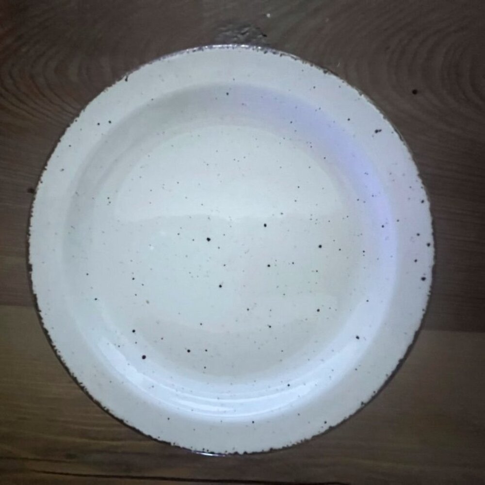 4 Midwinter Stonehenge Creation 7" Plates White Brown Edge Cottage Core England